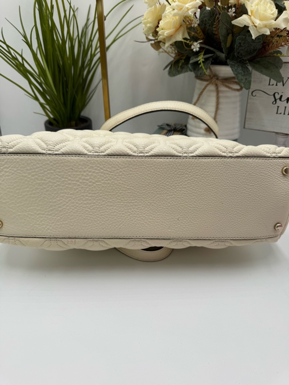Kate Spade Astor Court Elena Quilted Leather Tote - Bone White - Picture 5 of 13